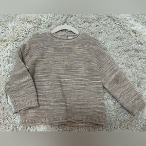 H&M Organic Cotton Knit Sweater in Beige